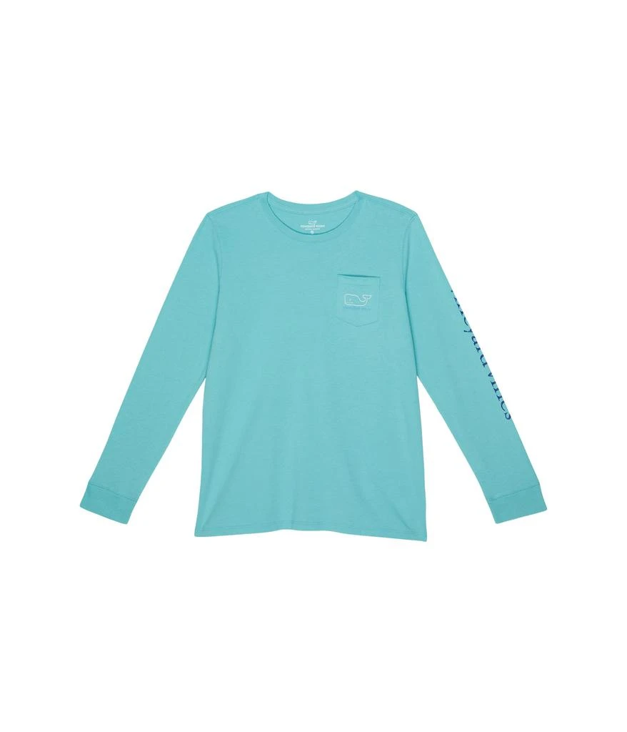 商品Vineyard Vines|Tri-Tone Whale Long Sleeve Pocket T-Shirt (Toddler/Little Kids/Big Kids),价格¥200,第1张图片