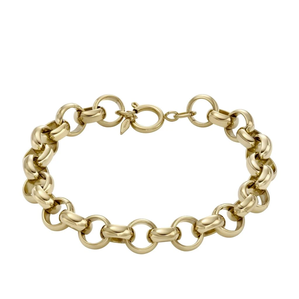 商品Fossil|Women's Archival Bold Links Gold-Tone Stainless Steel Chain Bracelet,价格¥226,第1张图片