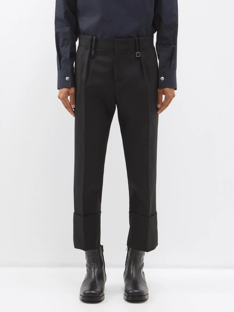 商品Wooyoungmi|Cropped turn-up wool-twill tailored trousers,价格¥1534,第1张图片