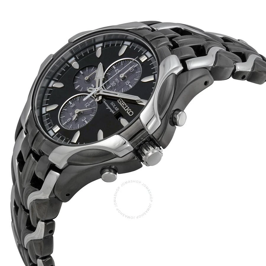 商品Seiko|Solar Chronograph Black Dial Stainless Steel Men's Watch SSC139,价格¥1852,第2张图片详细描述