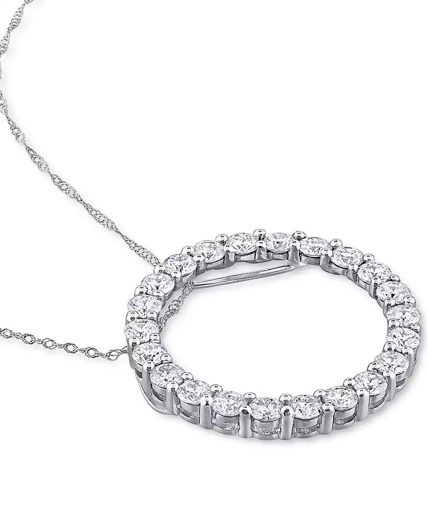 商品Macy's|Lab-Grown Moissanite Circle 17" Pendant Necklace (2-1/5 ct. t.w.) in 14k White Gold,价格¥7719,第4张图片详细描述