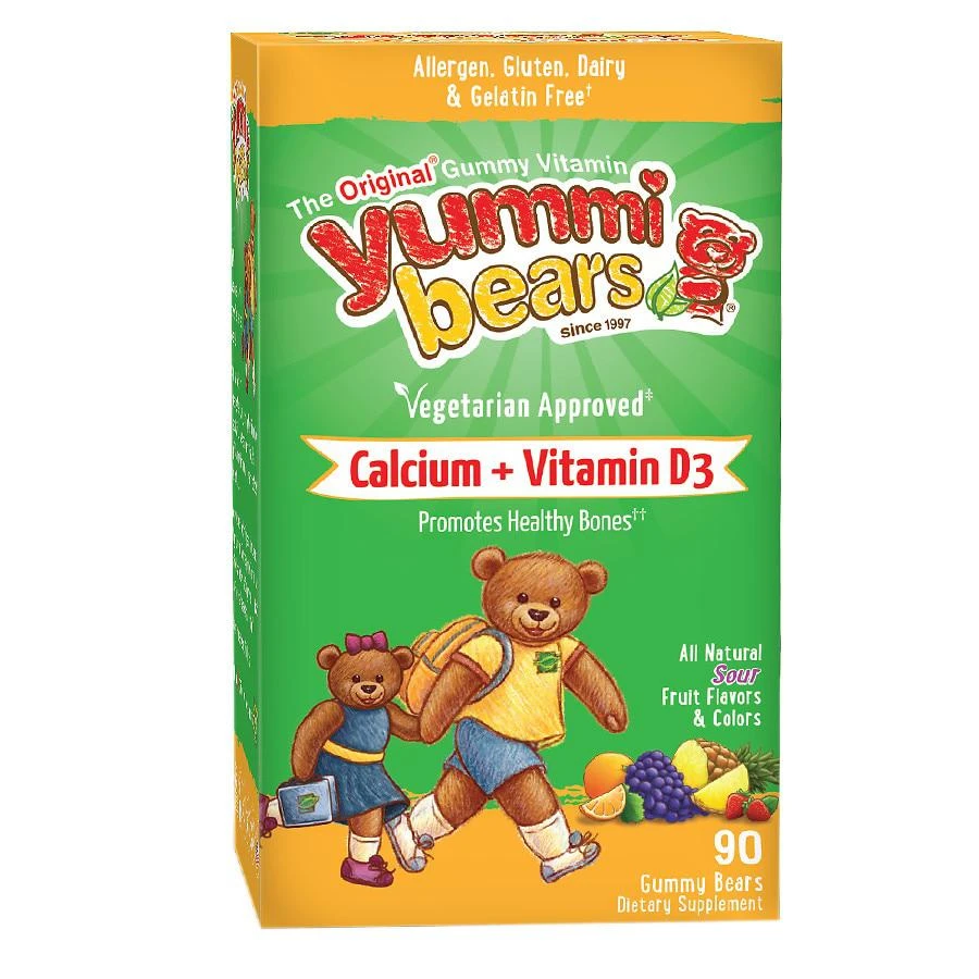 商品Yummi Bears|Vegetarian Calcium + Vitamin D3, Sour Gummy Bears,价格¥126,第1张图片