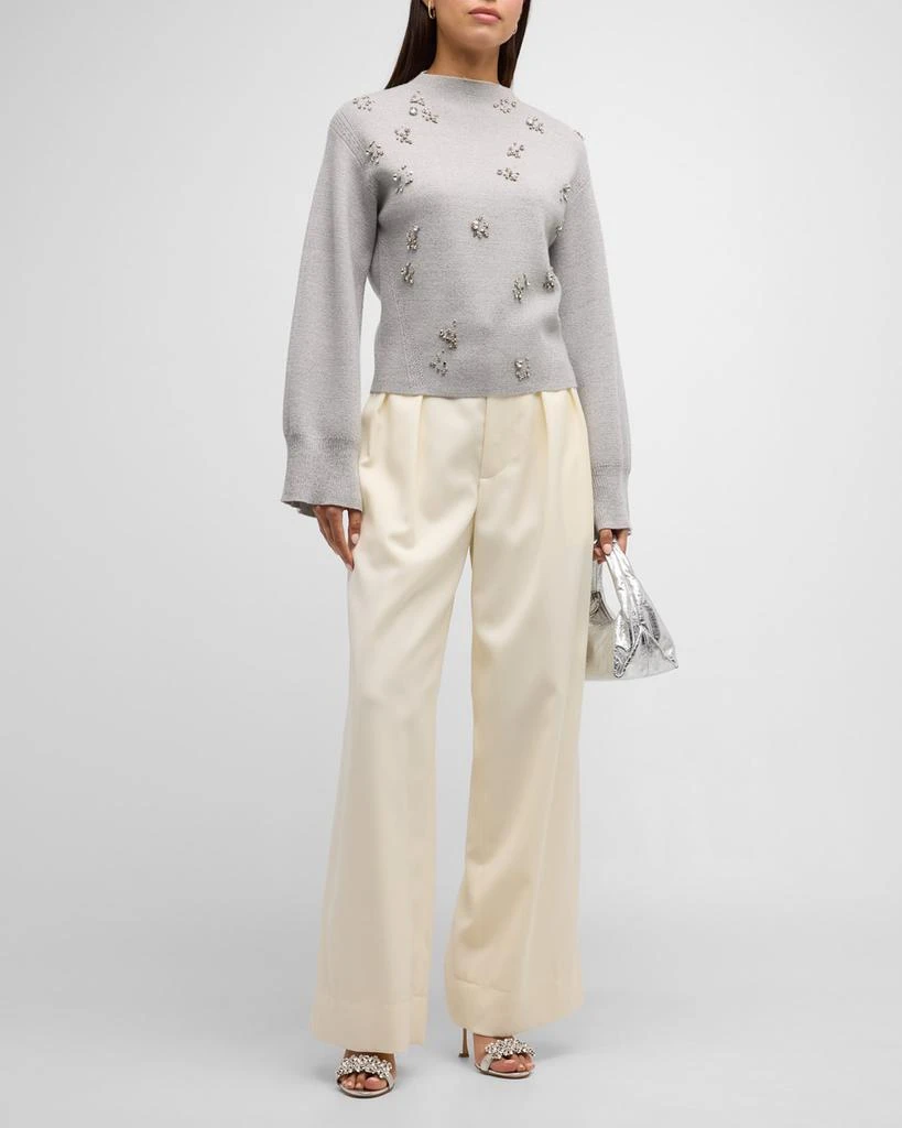 商品3.1 Phillip Lim|Metallic Merino Wool Embellished Mockneck Pullover Sweater,价格¥2248,第3张图片详细描述