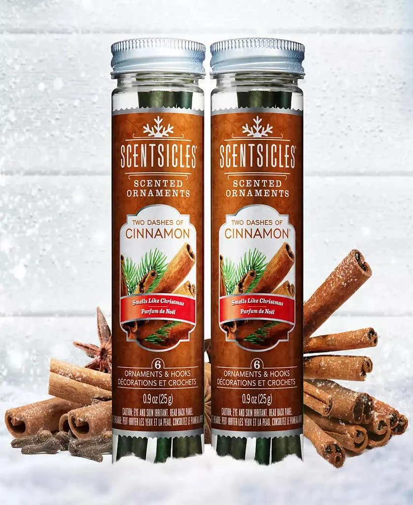 商品National Tree Company|Scentsicles, Scented Ornaments, 6 Count Bottles, 2 Dashes of Cinnamon, Fragrance-Infused Paper Sticks, 2 Pack Set,价格¥314,第3张图片详细描述