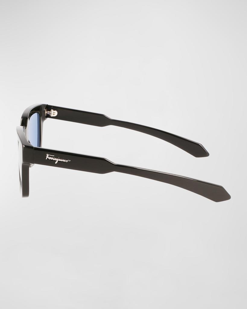 商品Salvatore Ferragamo|Men's Classic Logo Chunky Rectangle Sunglasses,价格¥2389,第6张图片详细描述