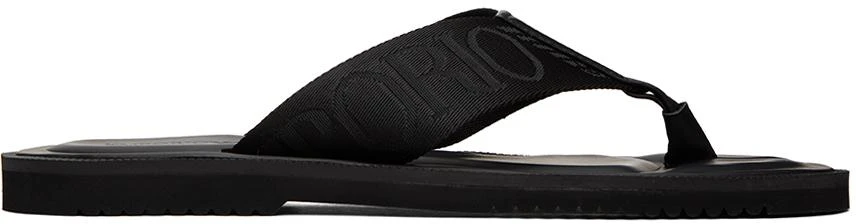 商品Emporio Armani|Black Logo Tape Sandals,价格¥1369,第1张图片