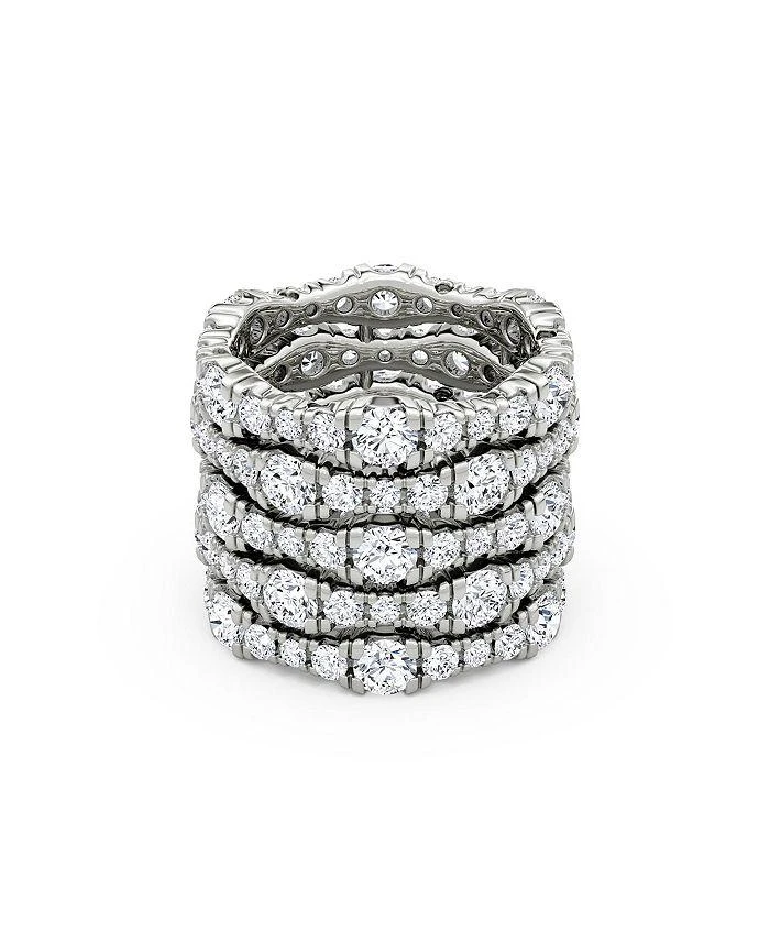 商品VRAI|Lab Grown Diamond Round Brilliant 5 Row Pave Ring in 14K White Gold, 7.80 ct. t.w.,价格¥59751,第1张图片