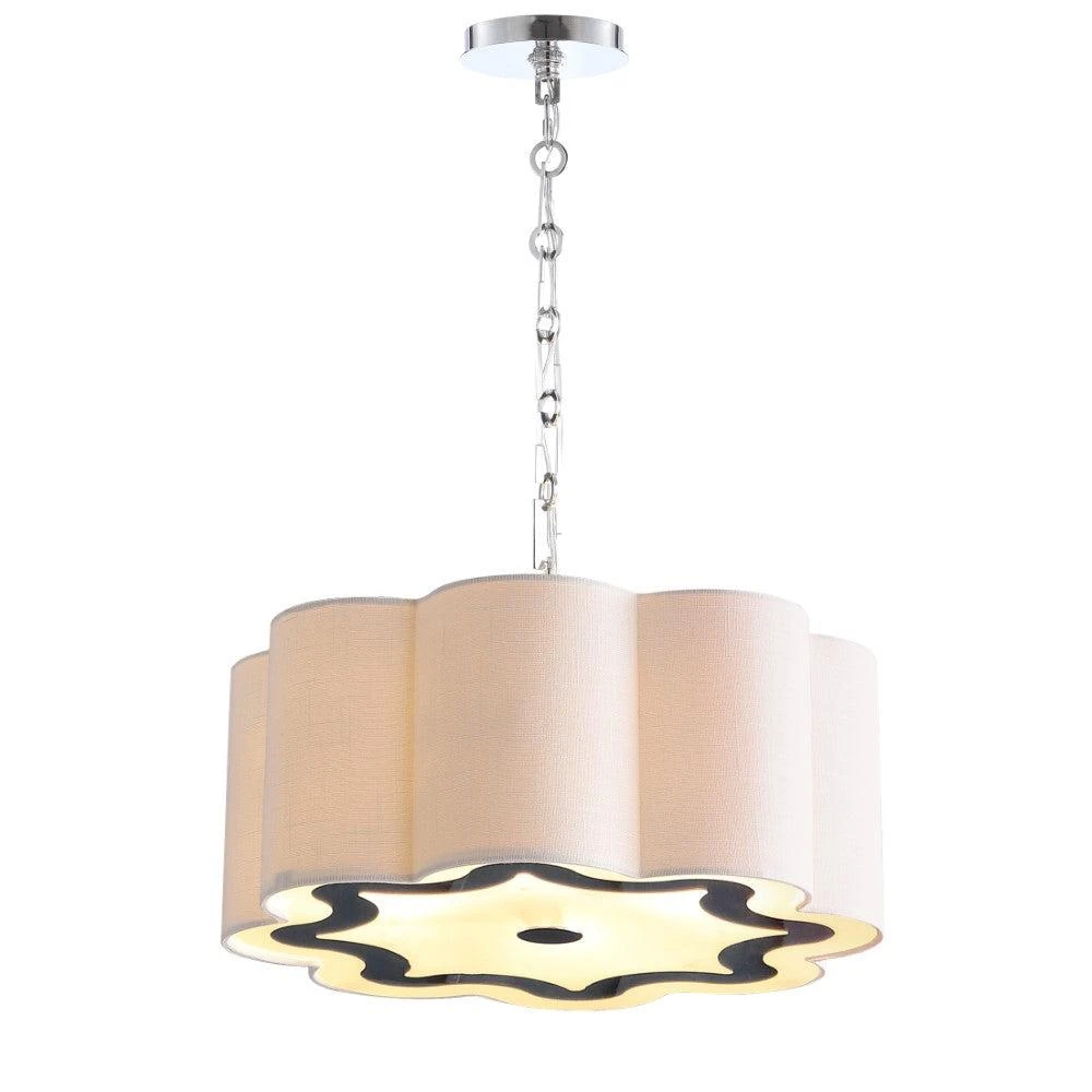 商品JONATHAN Y|Coquille 4-Light 20" Adjustable Scalloped Shade Metal LED Pendant,价格¥1819,第2张图片详细描述