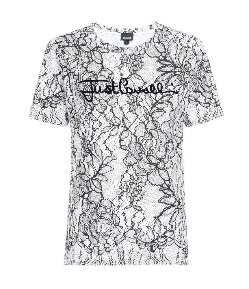 商品Just Cavalli|Just Cavalli Floral Printed Crewneck T-Shirt,价格¥750,第1张图片