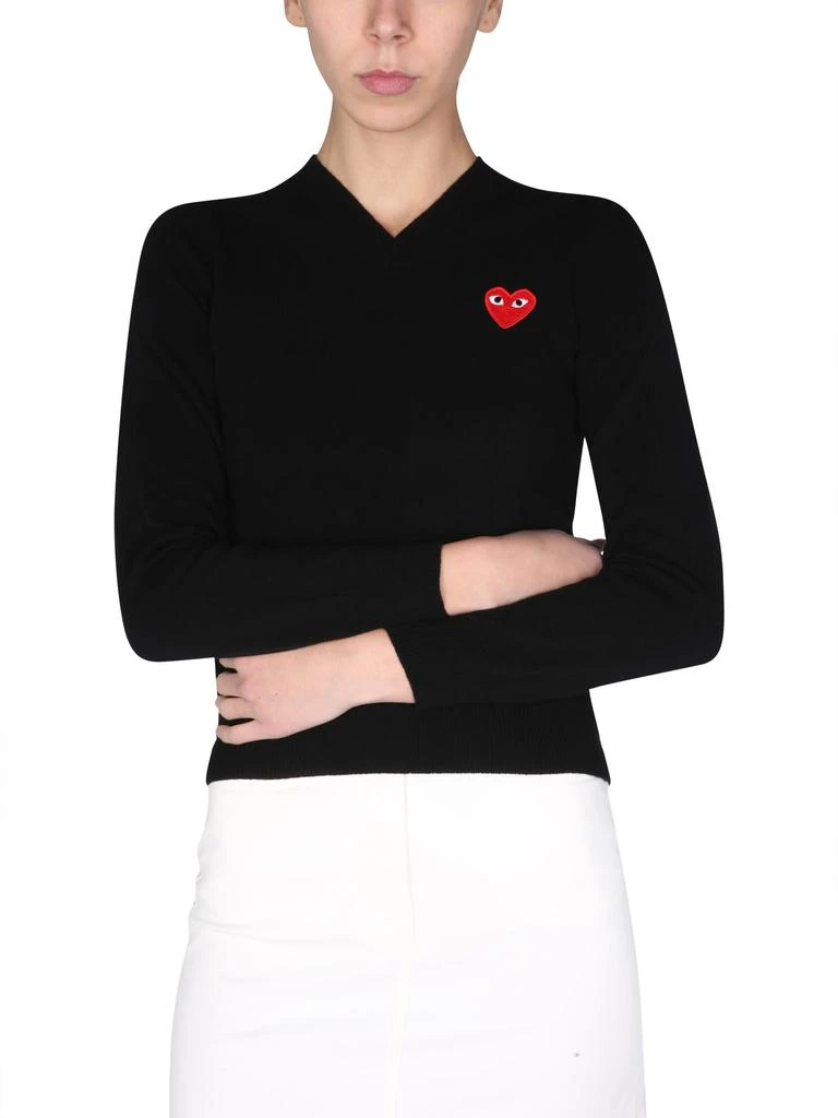 商品Comme des Garcons|Comme des Garçons Play Jersey With heart Logo Patch,价格¥2075,第4张图片详细描述