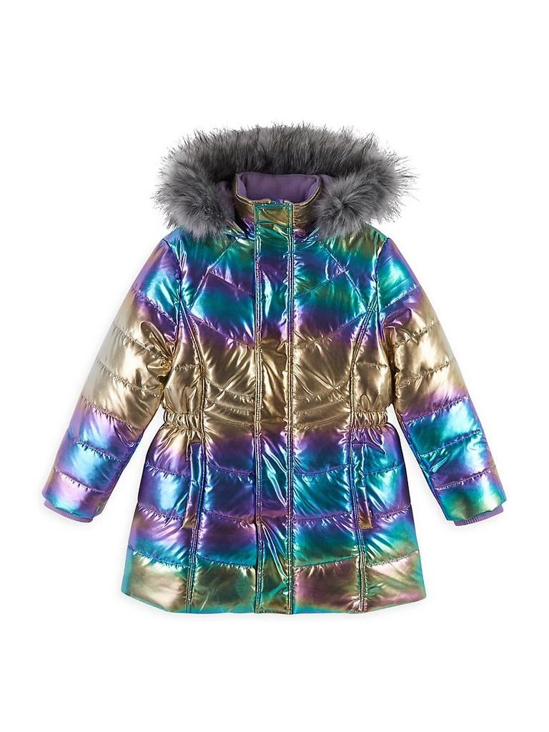 商品Andy & Evan|Little Girl's & Girl's Metallic Gradient Bubble Parka,价格¥280,第1张图片