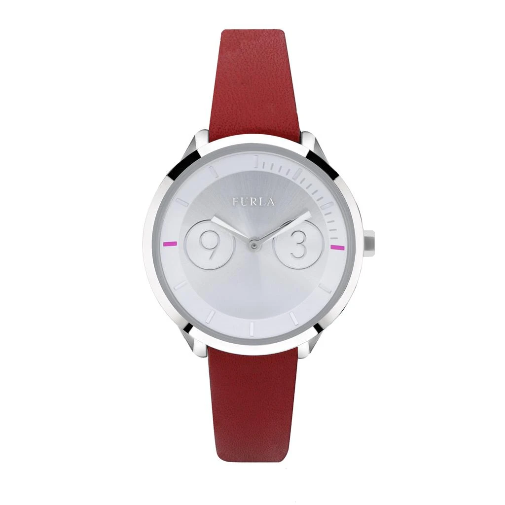 商品Furla|Women's Metropolis Silver Dial Calfskin Leather Watch,价格¥1245,第1张图片