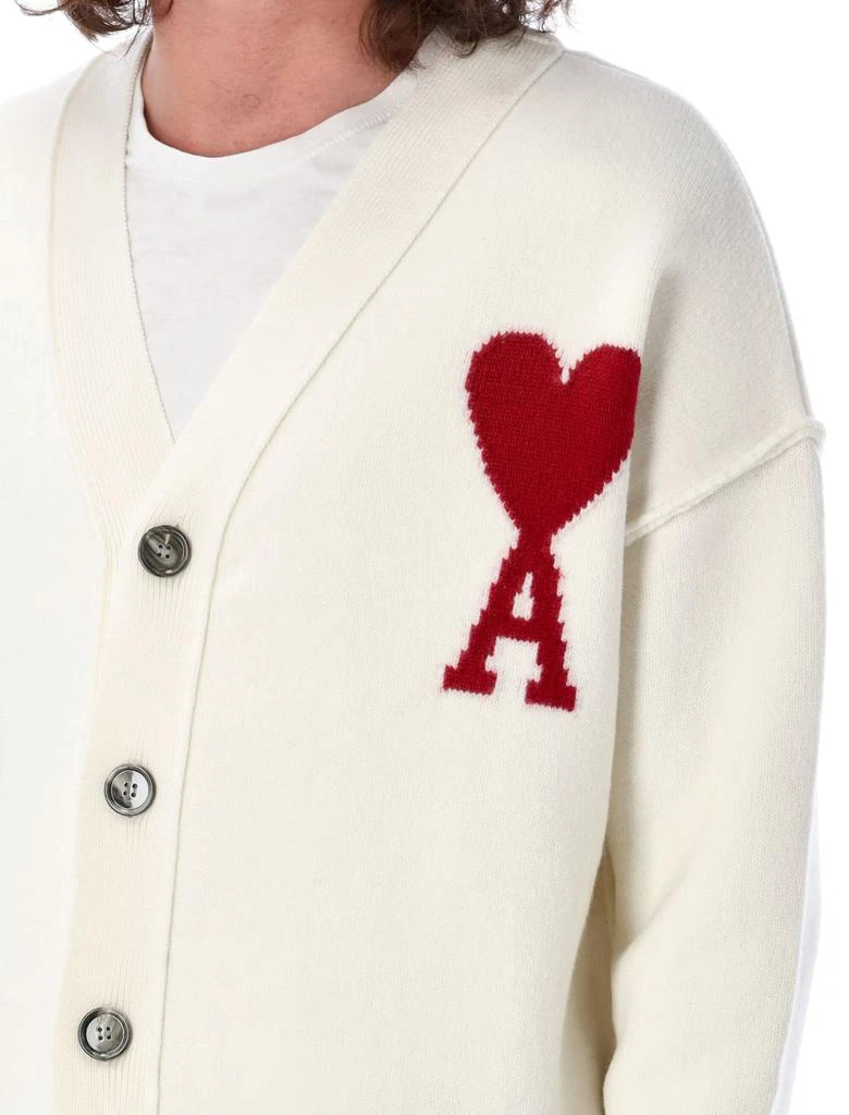 商品AMI|AMI Paris Ami de Coeur Logo Intarsia-Knit V-Neck Cardigan,价格¥3004,第3张图片详细描述