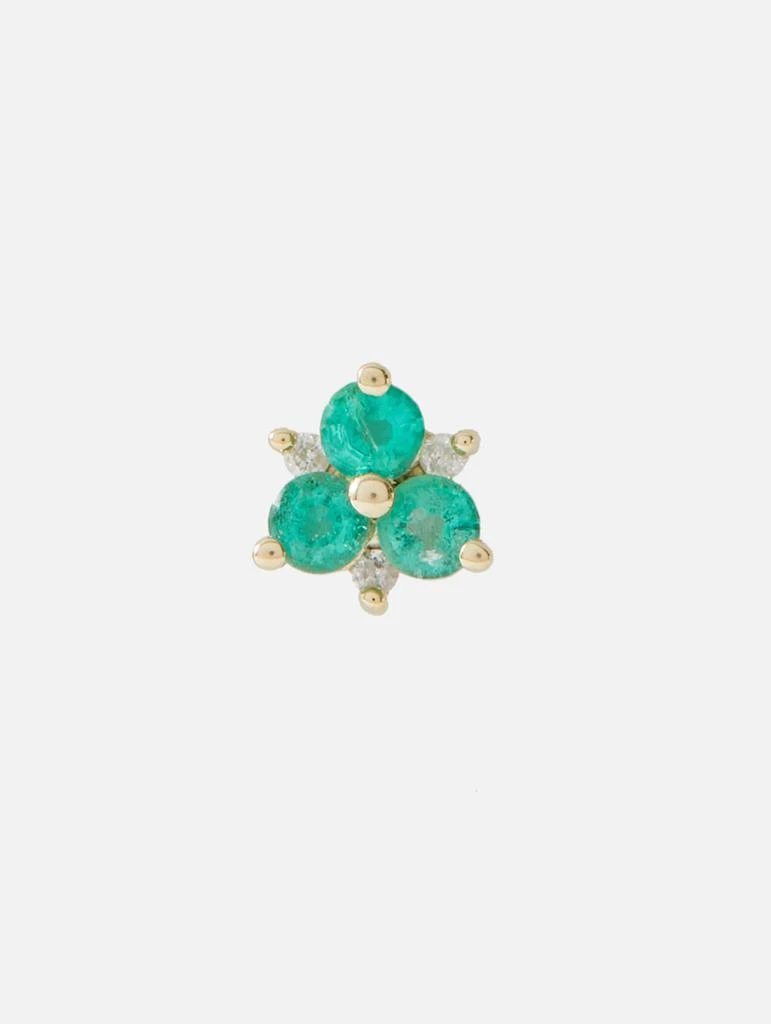 商品THREE STORIES JEWELRY|Single Emerald Pave Flower Stud Earring,价格¥3027,第1张图片
