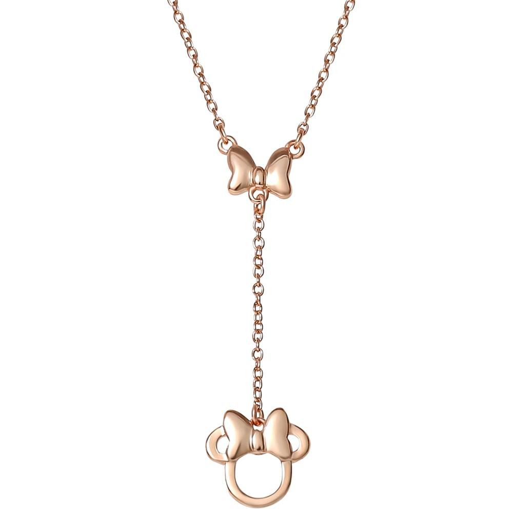 Minnie Mouse 18" Lariat Necklace in 18k Rose Gold-Plated Sterling Silver商品第1张图片规格展示