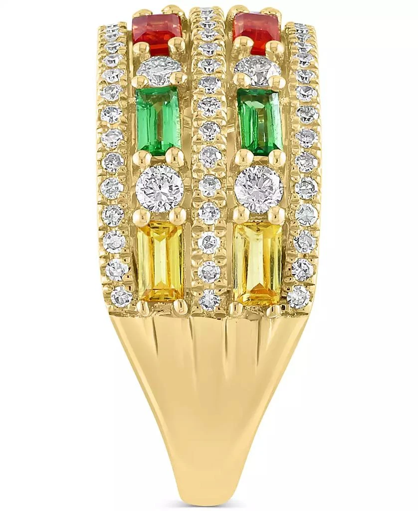 商品Effy|EFFY® Multi-Gemstone (7/8 ct. t.w.) & Diamond (5/8 ct. t.w.) Double Row Statement Ring in 14k Gold,价格¥8378,第3张图片详细描述