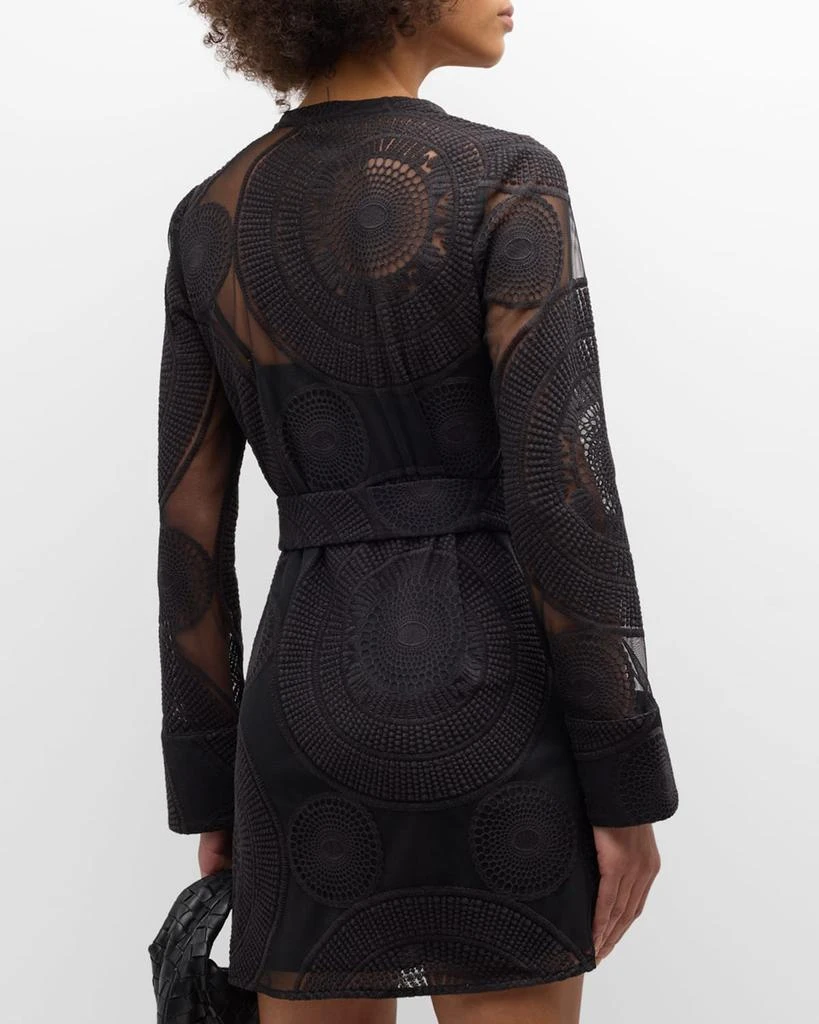 Teresa Belted Embroidered Mesh Mini Dress 商品