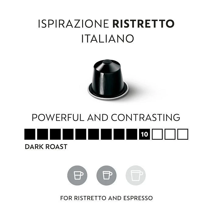 商品Nespresso|Capsules OriginalLine, Ristretto, Dark Roast Espresso Coffee, 50-Count Espresso Pods,价格¥299,第2张图片详细描述