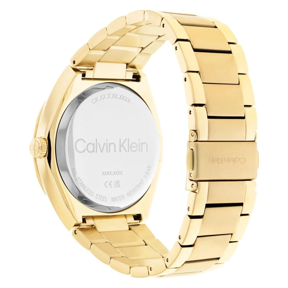 商品Calvin Klein|Men's Gold-Tone Stainless Steel Bracelet Watch 44mm,价格¥1356,第3张图片详细描述