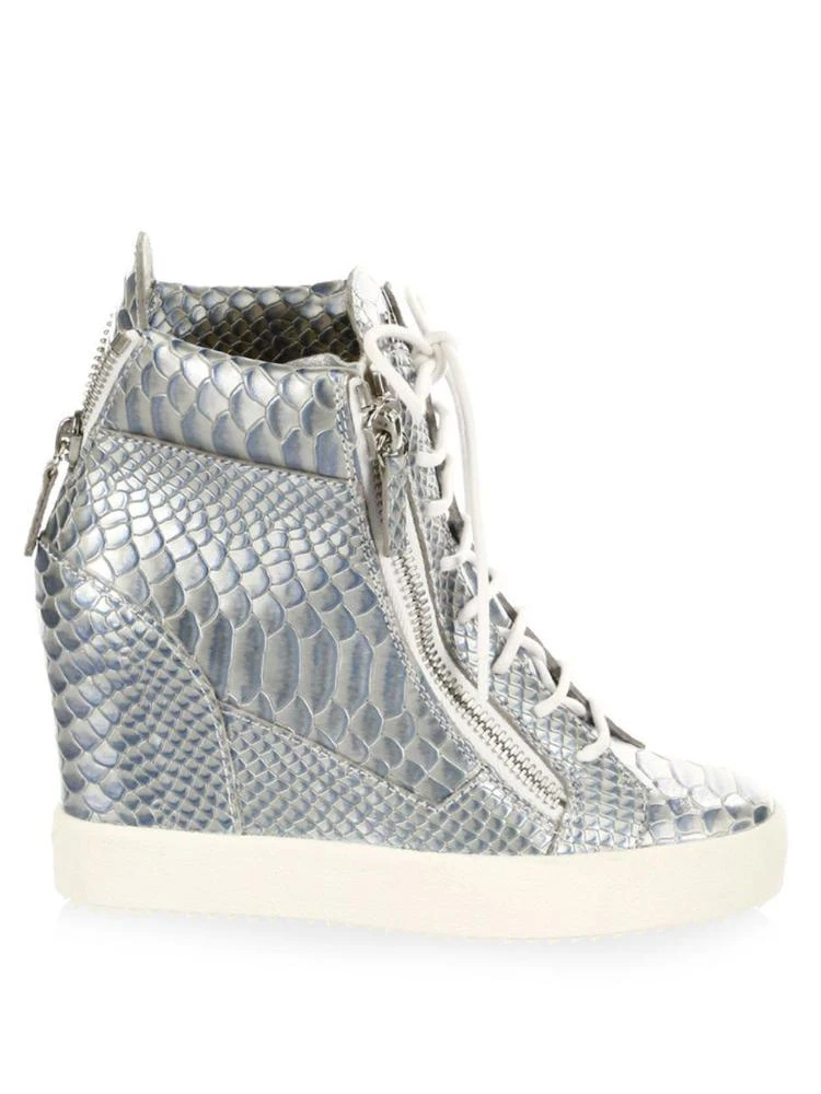 商品Giuseppe Zanotti|Lamay Lorenz Leather Wedge Sneakers,价格¥2385,第5张图片详细描述