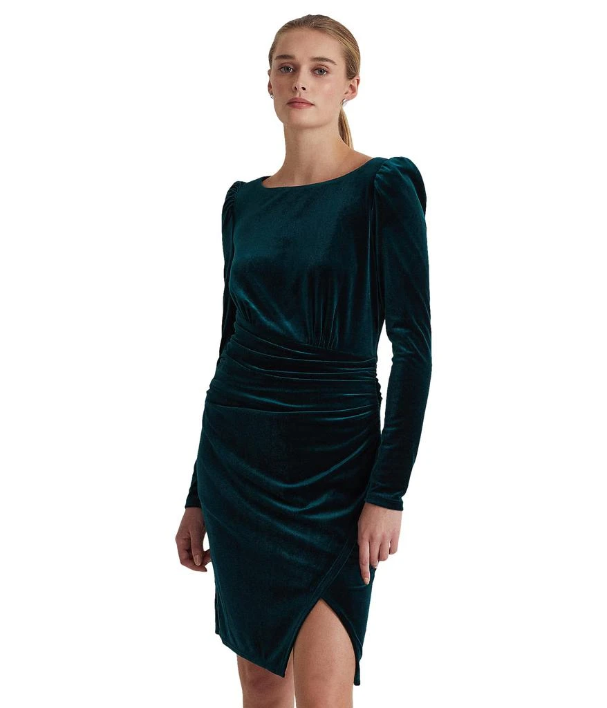 商品Ralph Lauren|Velvet Puff-Sleeve Cocktail Dress,价格¥1461,第4张图片详细描述