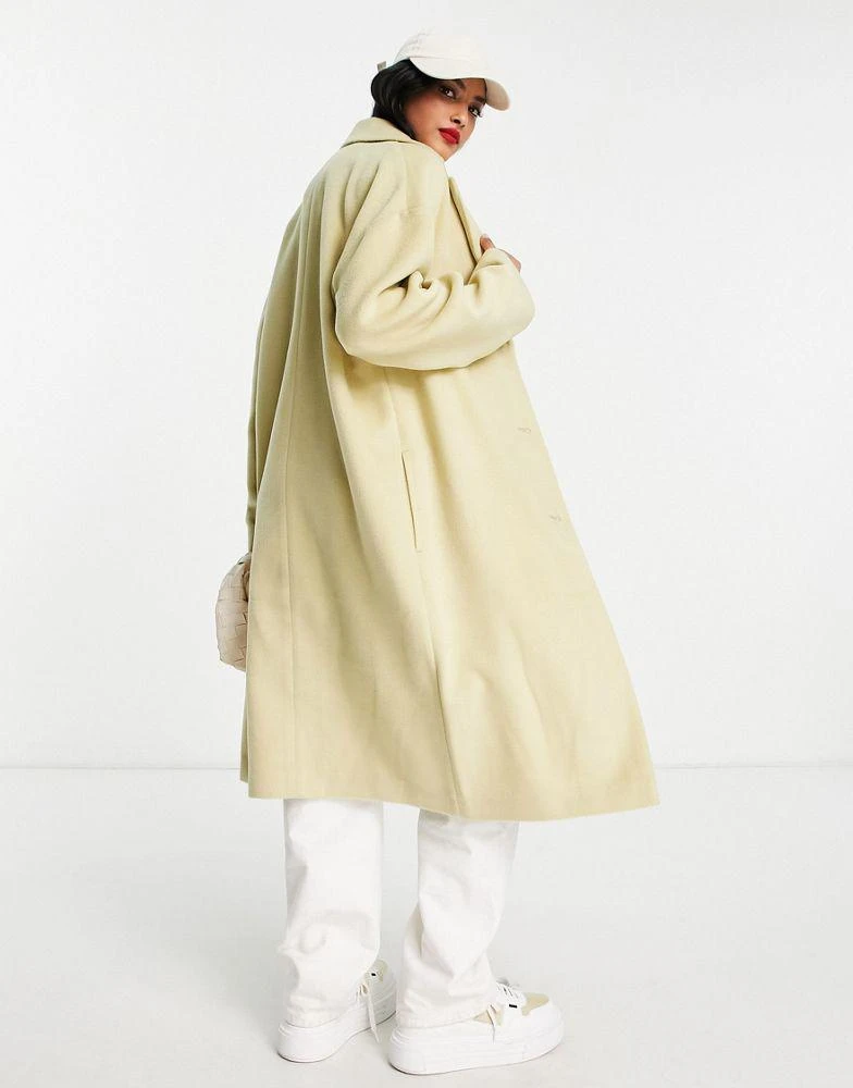 商品Topshop|Topshop smart long coat in sage,价格¥320,第3张图片详细描述