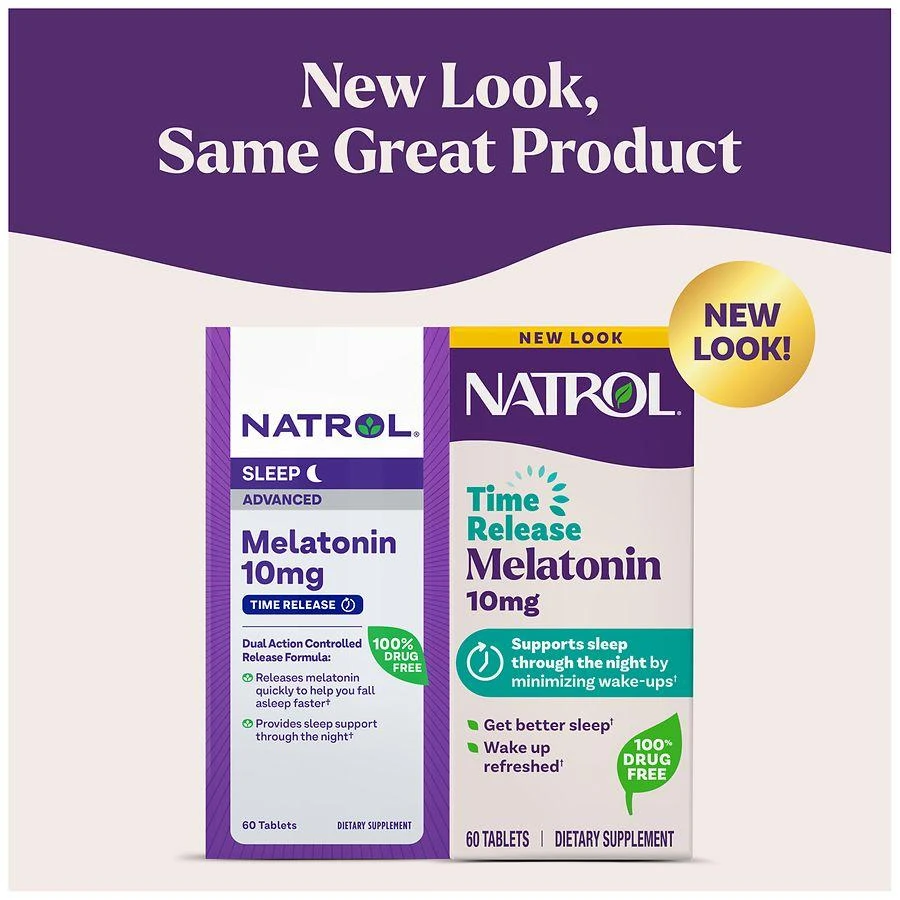 商品Natrol|Advanced Melatonin 10mg Time Release Tablets, Nighttime Sleep Aid Unflavored,价格¥104,第3张图片详细描述