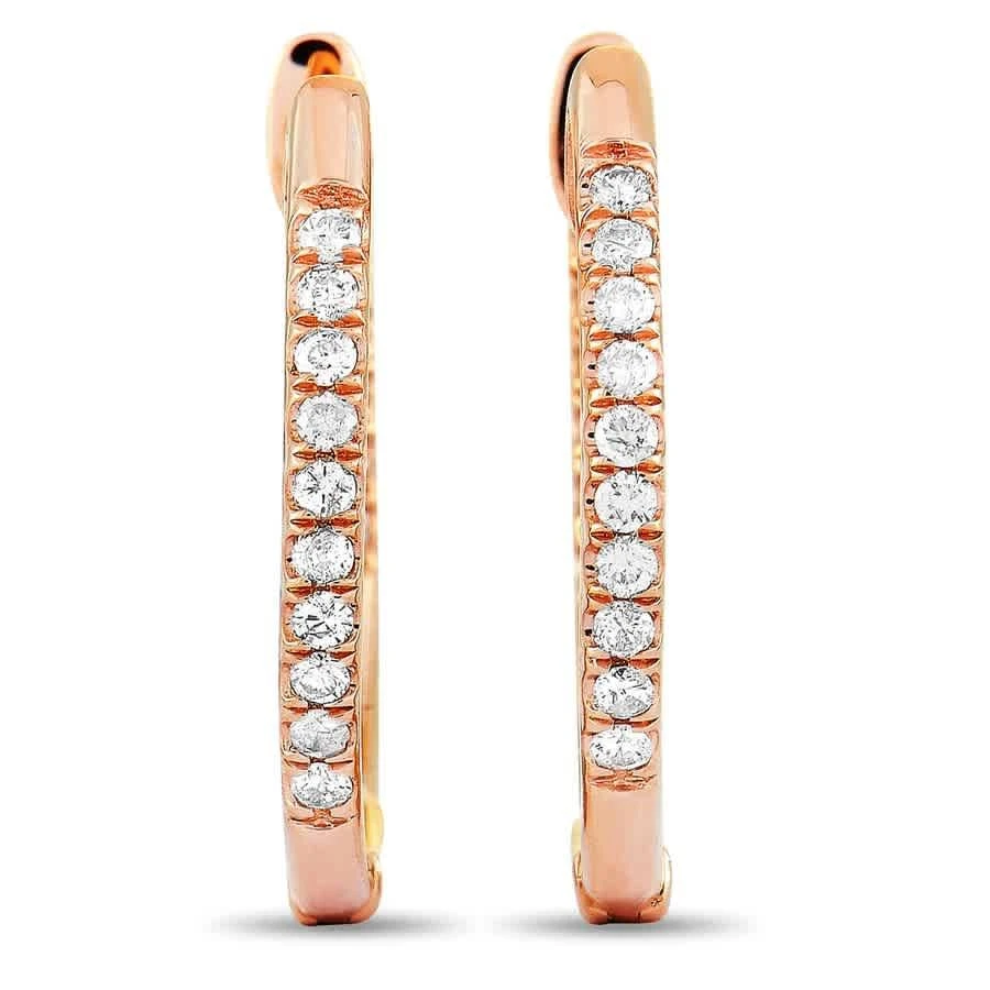商品LB Exclusive|14K Rose Gold 0.25 ct Diamond Pave Hoop Earrings,价格¥3045,第3张图片详细描述