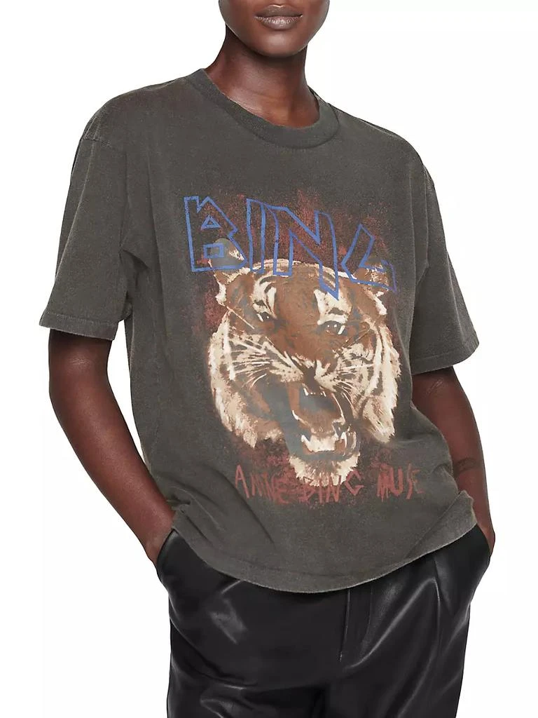 商品ANINE BING|Tiger Graphic Cotton T-Shirt,价格¥755,第3张图片详细描述