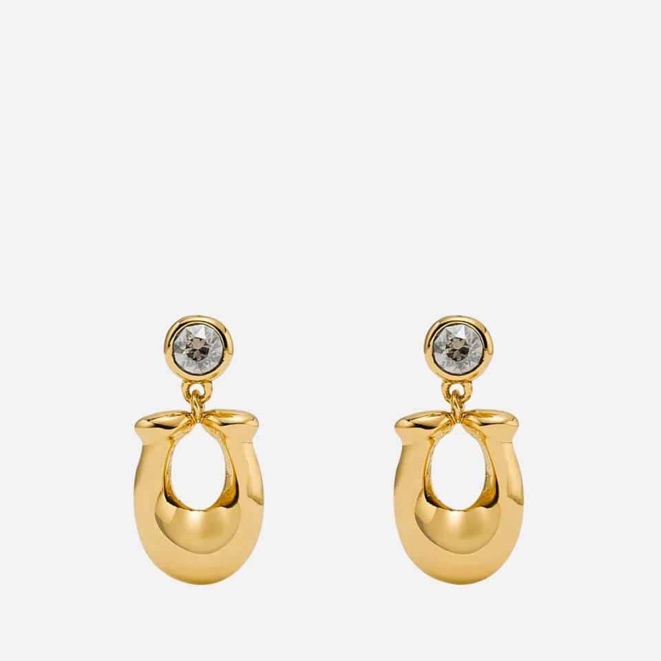 商品Coach|Coach Women's C Crystal Earrings - Gold/Clear,价格¥390,第1张图片