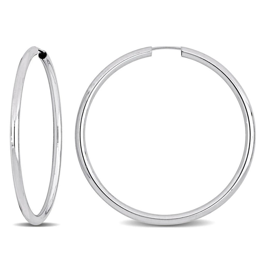 商品Mimi & Max|40mm Hoop Earrings in 14k White Gold,价格¥1493,第1张图片