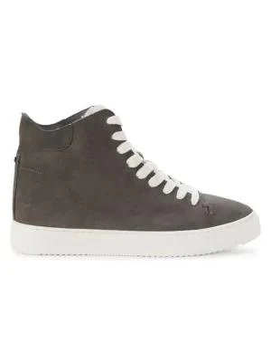 商品Sam Edelman|Pence Faux Fur-Trim Suede High-Top Sneakers,价格¥198,第1张图片