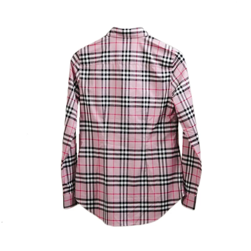 BURBERRY/博柏利 女士粉色格纹棉质多扣领经典长袖衬衫80742161 商品