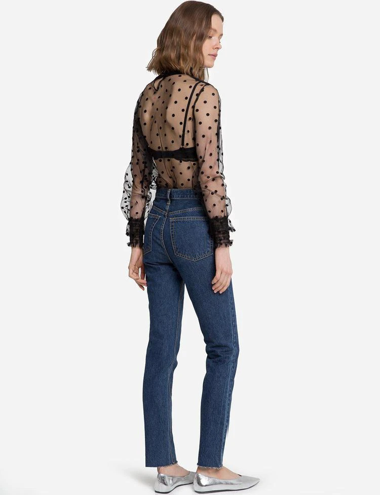 Black Sheer Polka Dot Mesh Top 商品