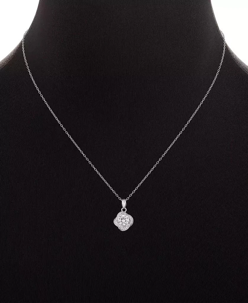 商品Giani Bernini|2-Pc. Set Cubic Zirconia Love Knot Pendant Necklace & Solitaire Stud Earrings in Sterling Silver, Created for Macy's,价格¥264,第3张图片详细描述