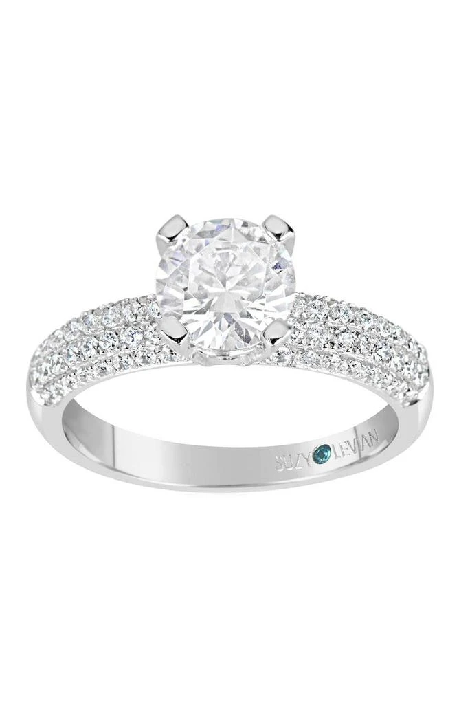 商品Suzy Levian|Bridal Pavé CZ Sterling Silver Engagement Ring,价格¥745,第1张图片