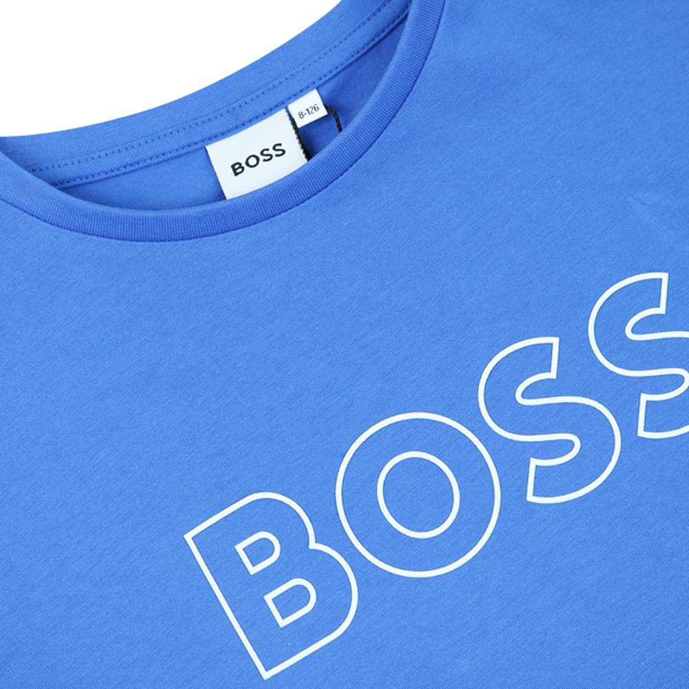 商品Hugo Boss|Electric Blue Short Sleeve Outline Logo T Shirt,价格¥215,第4张图片详细描述