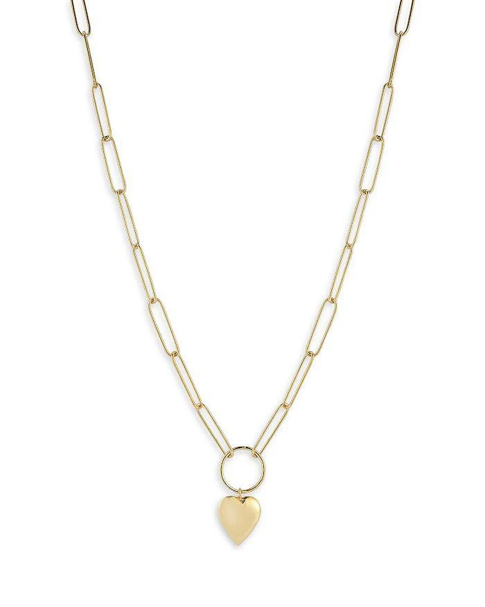 商品Moon & Meadow|14K Yellow Gold Heart Pendant Link Necklace, 17" - 100% Exclusive,价格¥9851,第1张图片