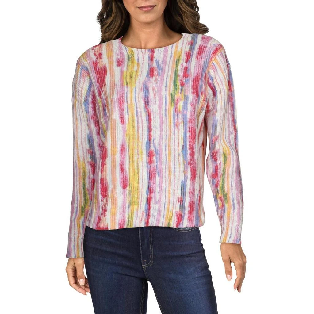 商品525 America|525 America Womens Ribbed Printed Crewneck Sweater,价格¥92,第1张图片