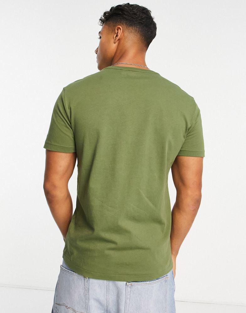 商品Ralph Lauren|Polo Ralph Lauren central icon logo t-shirt custom fit in olive green,价格¥567,第4张图片详细描述