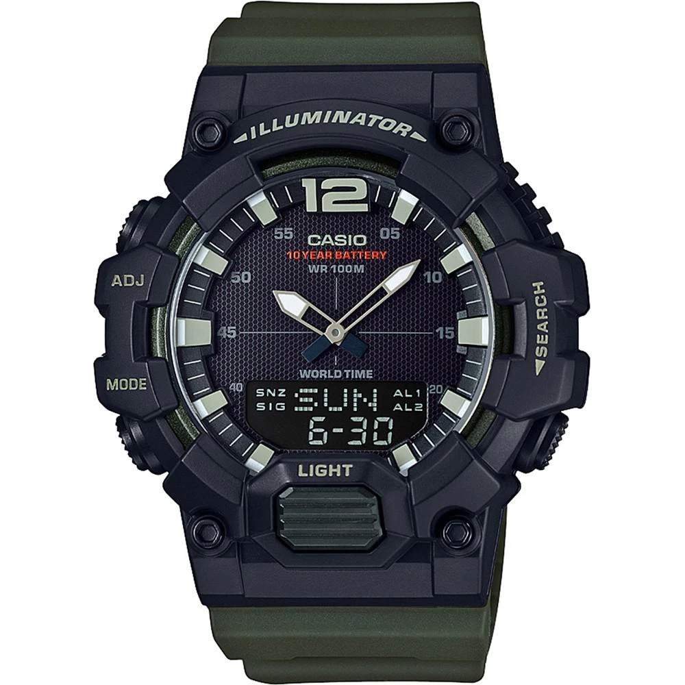 商品Casio|Men's Analog-Digital Green Resin Strap Watch 48.8mm,价格¥414,第1张图片