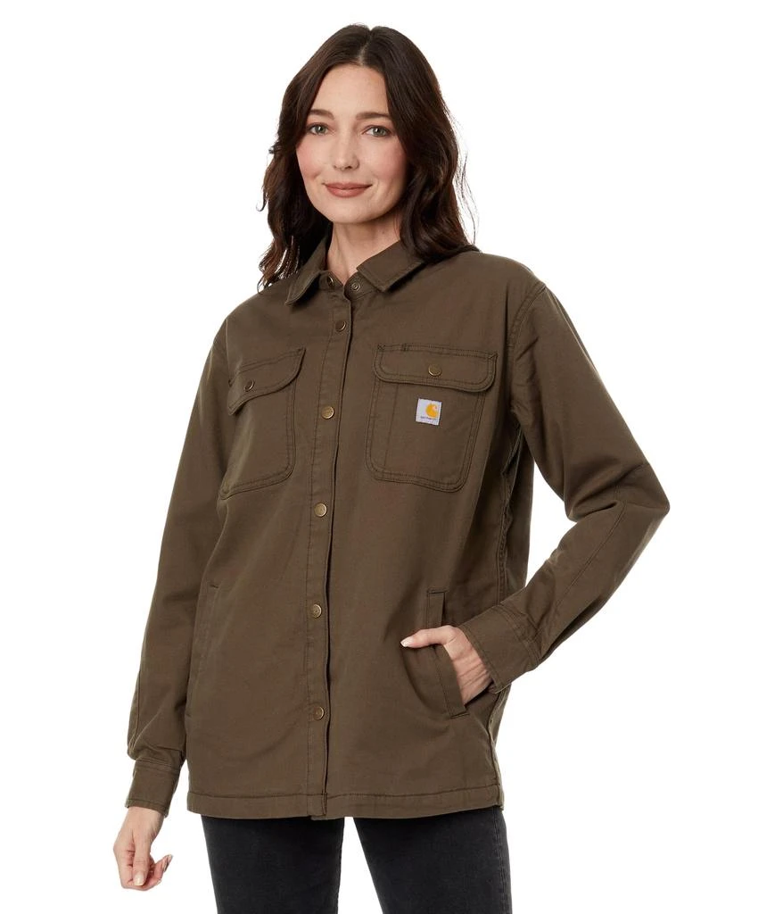 商品Carhartt|Rugged Flex® Loose Fit Canvas Fleece-Lined Shirt Jacket,价格¥392,第1张图片