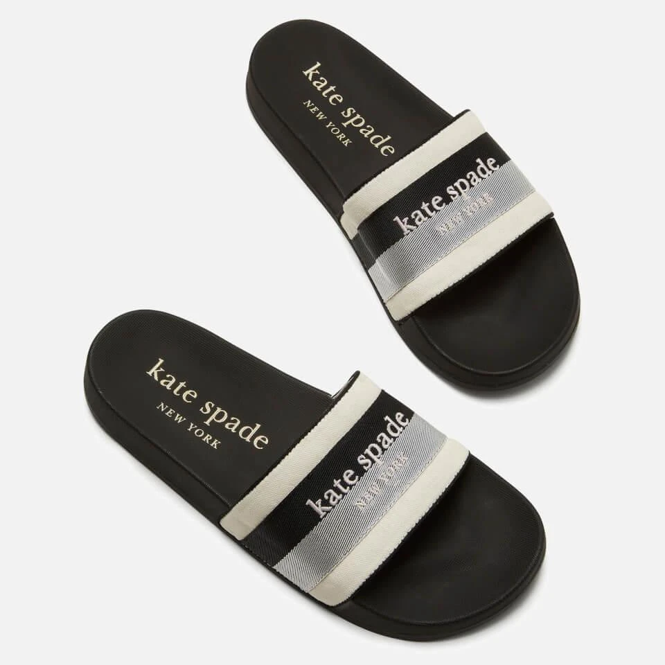 商品Kate Spade|KATE SPADE NEW YORK WOMEN'S BUTTERCUP SLIDE SANDALS - PARCHMENT/BLACK,价格¥160,第3张图片详细描述