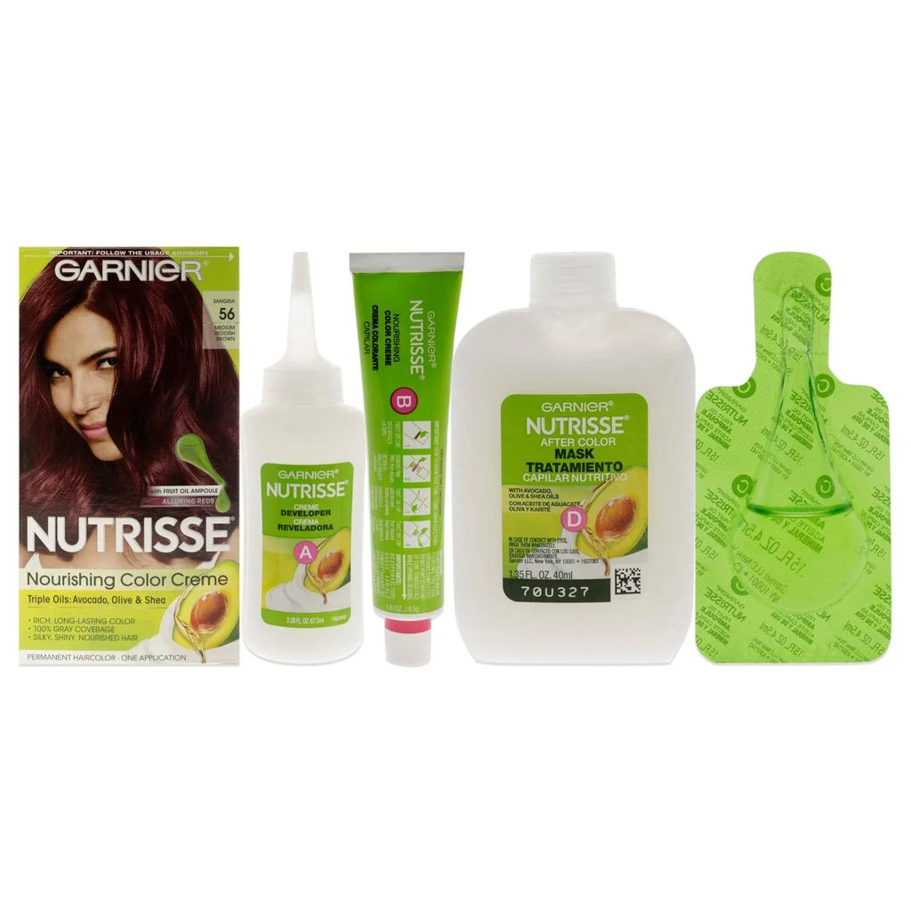 商品Garnier|Nutrisse Nourishing Color Creme #56 Medium Reddish Brown by Garnier for Unisex - 1 Application Hair Color,价格¥122,第1张图片