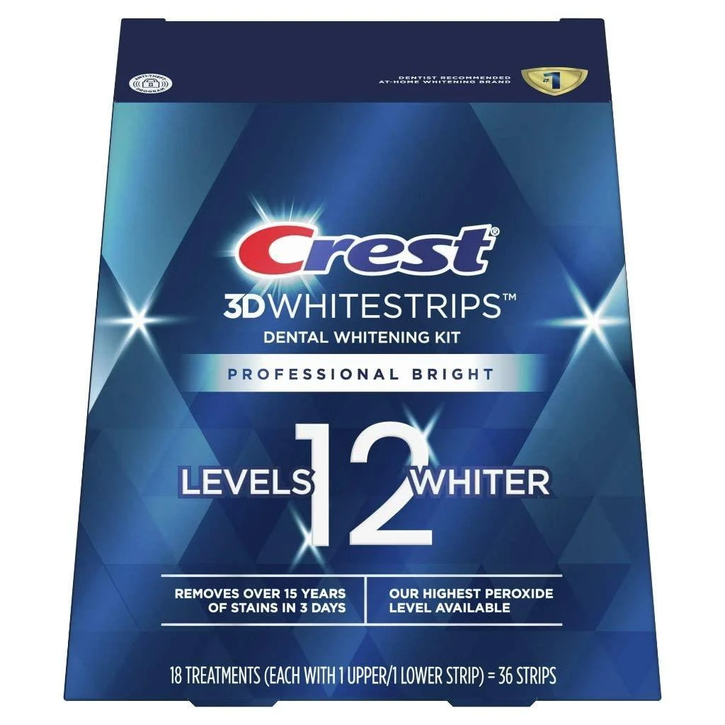 商品Crest|Crest 3D Whitestrips Vivid White Teeth Whitening Kit, 24 Strips, (12 Count Pack),价格¥165,第1张图片详细描述