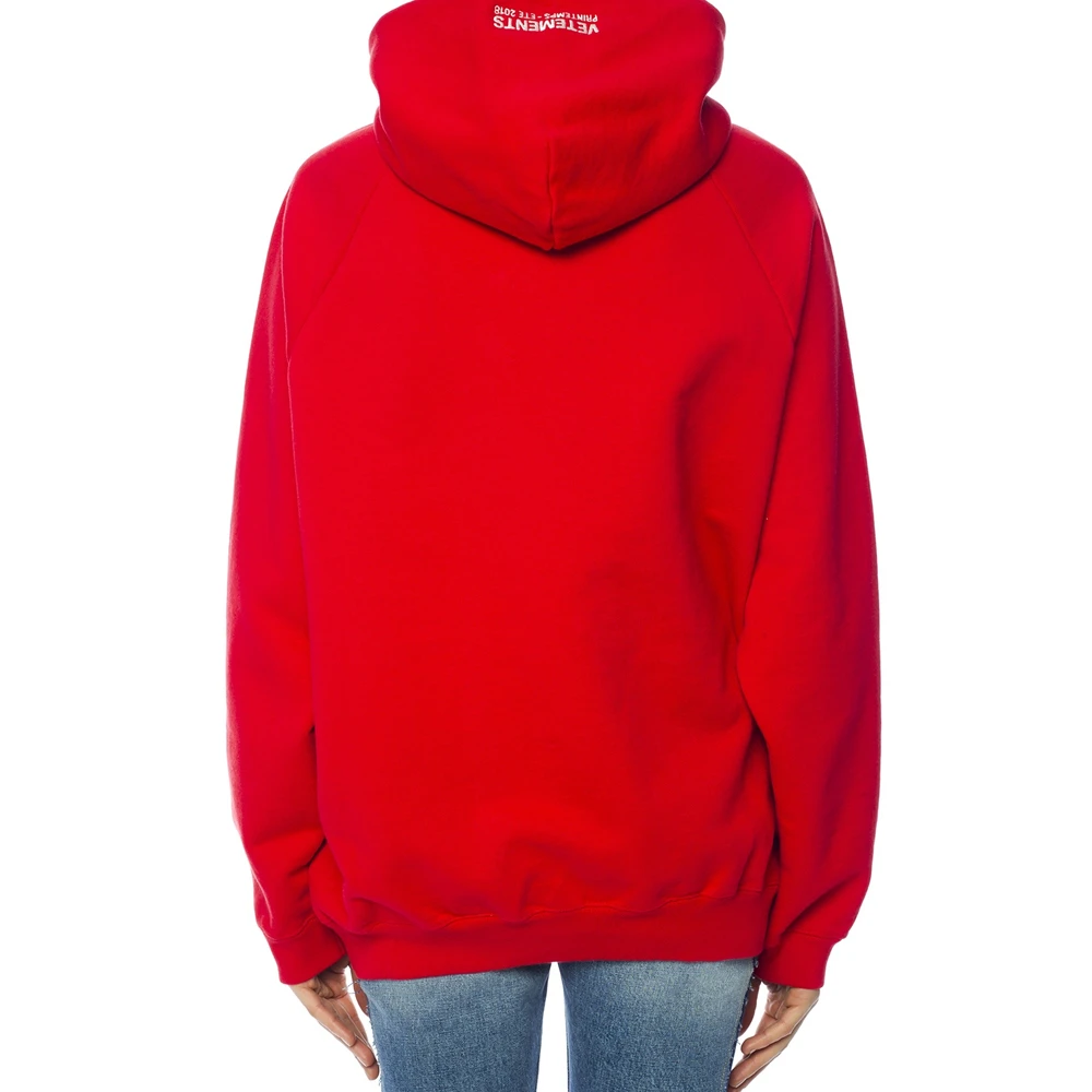 VETEMENTS 男士红色大廓形徽标连帽运动衫 WSS18TR29-RED 商品