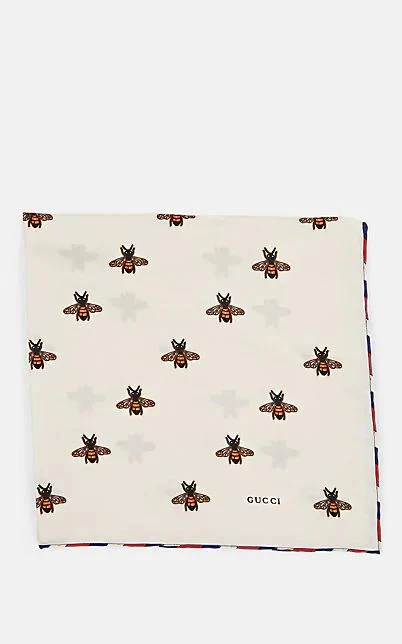 商品Gucci|Bee-Print Silk Twill Pocket 方巾,价格¥1084,第1张图片