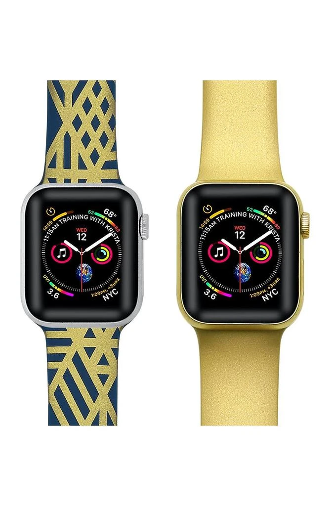 商品The Posh Tech|Posh Tech Metallic Silicone Bands for Apple Watch - Set of 2 - 42mm/44mm,价格¥239,第3张图片详细描述