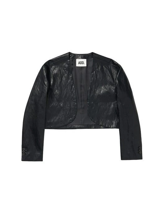 商品ADD|MARGO VEGAN LEATHER BOLERO JACKET BLACK,价格¥1366,第2张图片详细描述