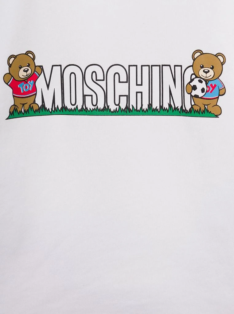 商品Moschino|Grey And White T-shirt And Shorts Suit With Teddy Bear And Logo Print In Cotton Baby,价格¥1062,第3张图片详细描述